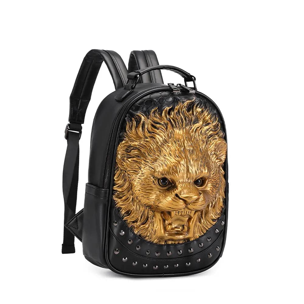 3D Lion backpack, Unisex Happy 3D Small Lion Styled Leisure Backpack-3