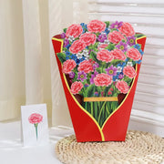 3D Paper Flowers Popup Greeting Cards Handmade Flower Bouquet Cards with Note Card and Envelope for Wedding Mother's Day - Memoriex 