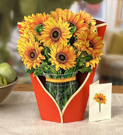 3D Paper Flowers Popup Greeting Cards Handmade Flower Bouquet Cards with Note Card and Envelope for Wedding Mother's Day - Memoriex 