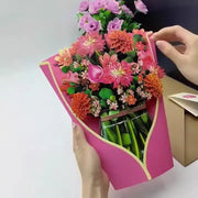 3D Paper Flowers Popup Greeting Cards Handmade Flower Bouquet Cards with Note Card and Envelope for Wedding Mother's Day - Memoriex 
