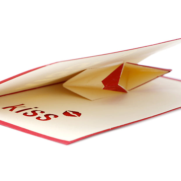 3D Pop Up Paper Laser Cut Greeting Cards Creative Handmade Kiss Birthday Postcards for Lover Thank You Cards - Memoriex 