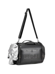 3D Shoulder Bag 3D PU Leather Large Studded Skull Travel Duffel Shoulder Bag-1