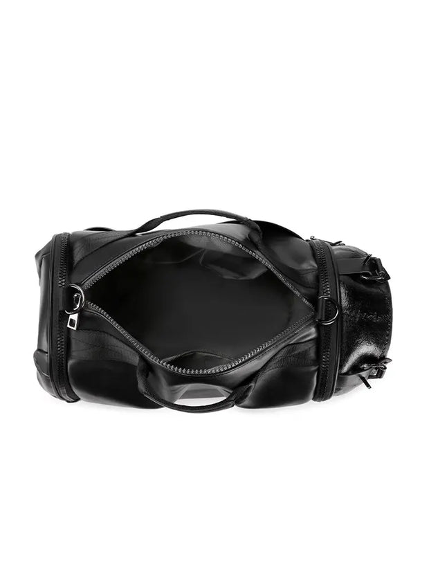 3D Shoulder Bag 3D PU Leather Large Studded Skull Travel Duffel Shoulder Bag-4