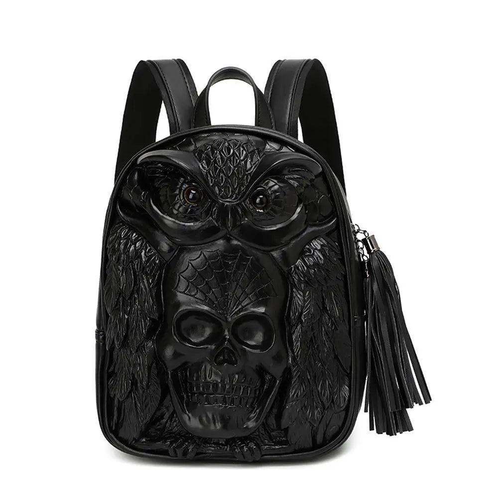 3D Skull Backpack ,3D Skull Owl Small Backpack-2