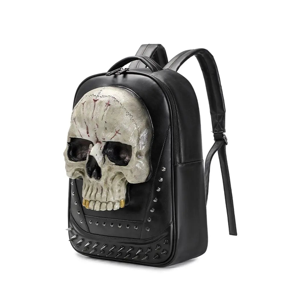 3D Skull Backpack, 3D Kreepsville Skull ，Luminous Leisure Skull Backpack-3