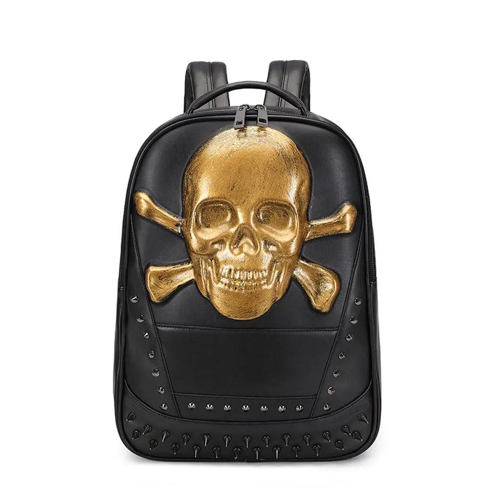 3D Skull Backpack, 3D Smile Pirate Skull And Crossbones-0