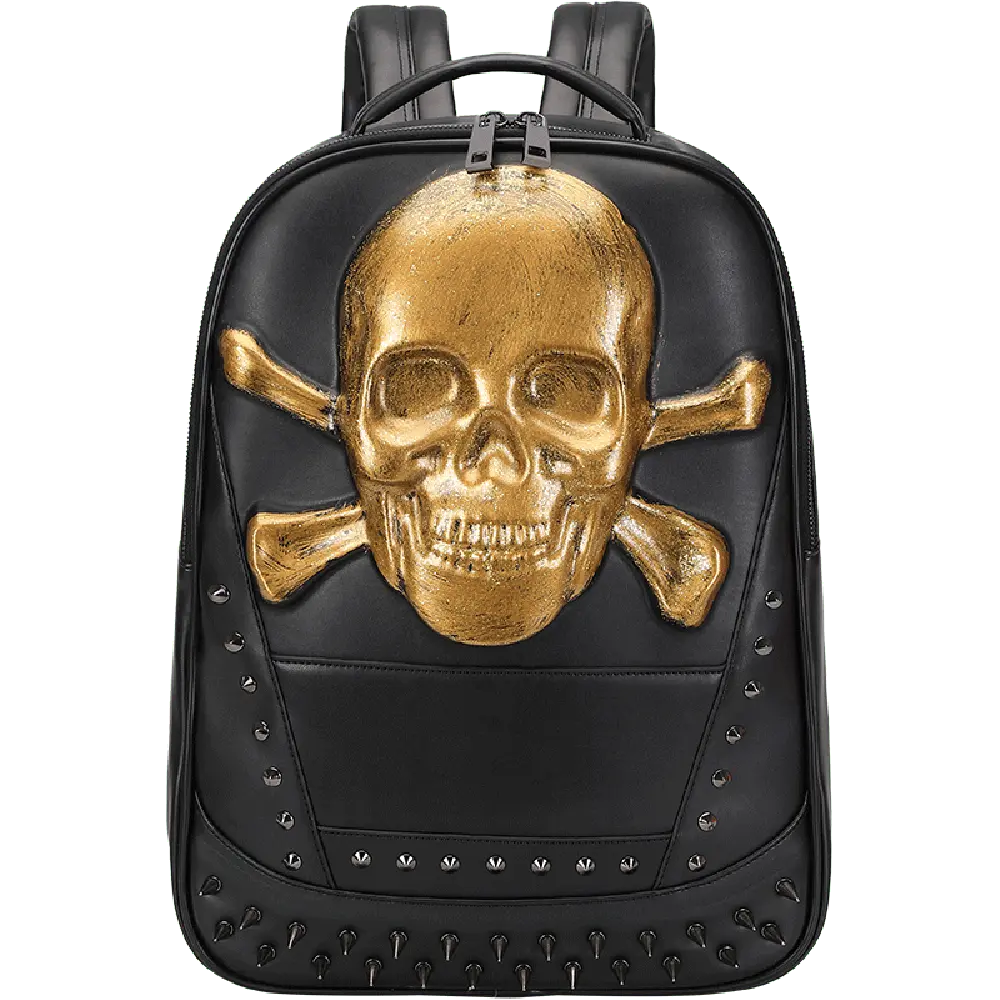 3D Skull Backpack, 3D Smile Pirate Skull And Crossbones-1