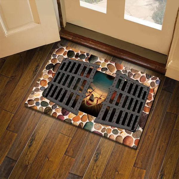 3D visual clown floor mat, funny entrance floor mat, illusion vortex floor mat - Memoriex