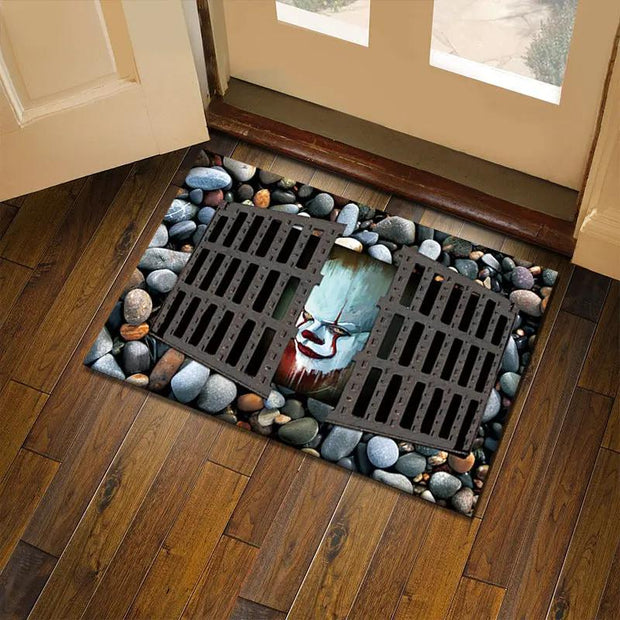 3D visual clown floor mat, funny entrance floor mat, illusion vortex floor mat - Memoriex