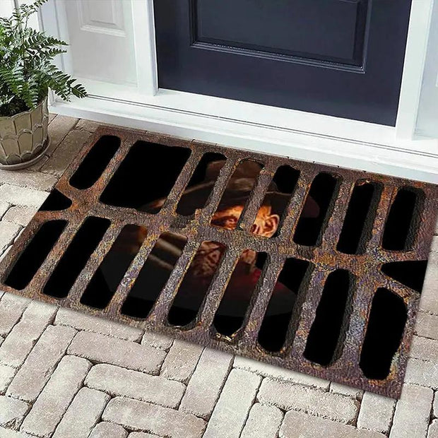 3D visual clown floor mat, funny entrance floor mat, illusion vortex floor mat - Memoriex 