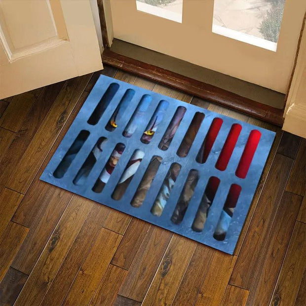 3D visual clown floor mat, funny entrance floor mat, illusion vortex floor mat - Memoriex 