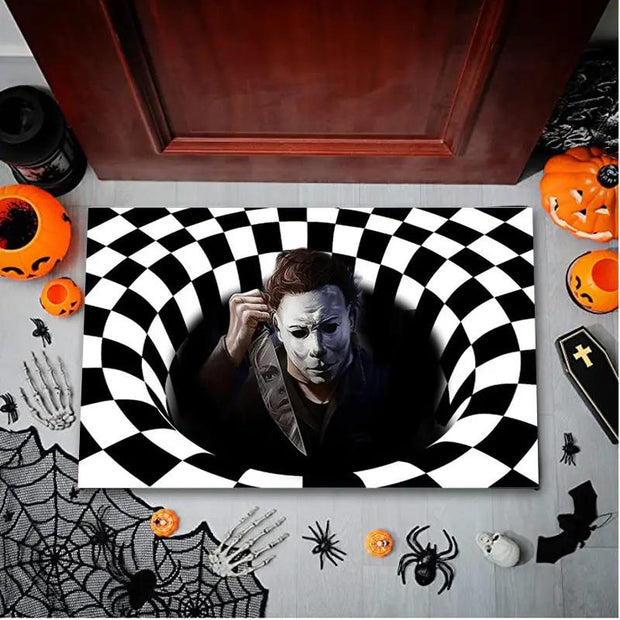 3D visual clown floor mat, funny entrance floor mat, illusion vortex floor mat - Memoriex 