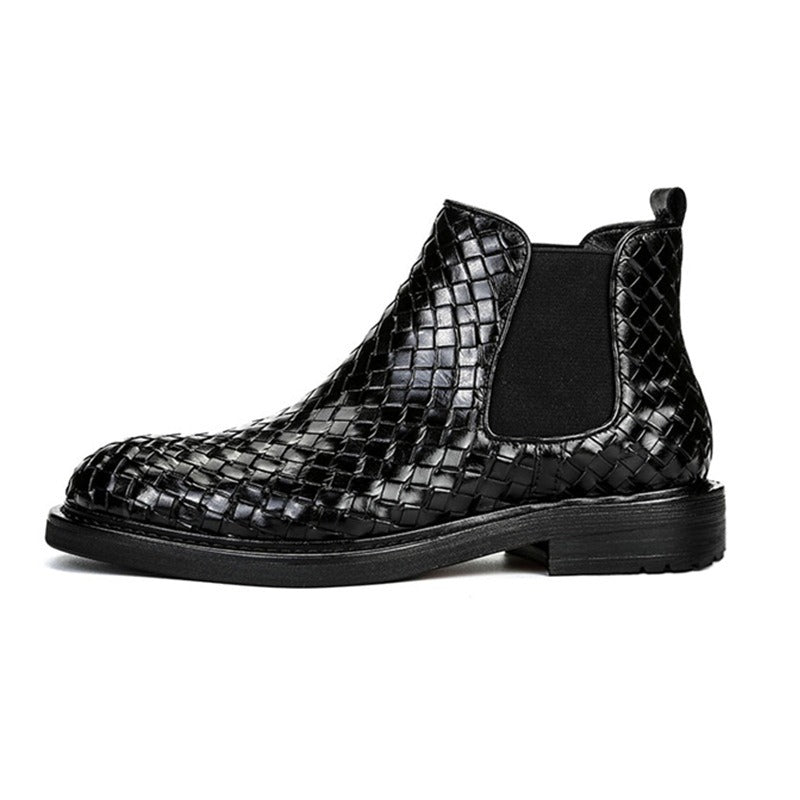 Men's woven pattern short boots - Memoriex 