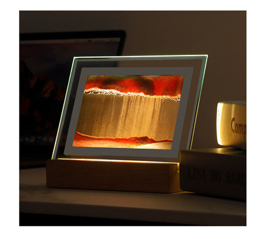 New And Strange Quicksand Painting Night Light 3D Hourglass Painting Decoration Home Gift Bedside Atmosphere Sand Painting Led Table Lamp