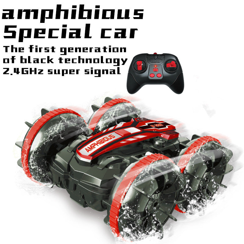 4WD Amphibious Stunt Car 2.4G Remote Control Waterproof Double-Sided Driving Tank Car Children's Toy Remote Control Car - Memoriex 