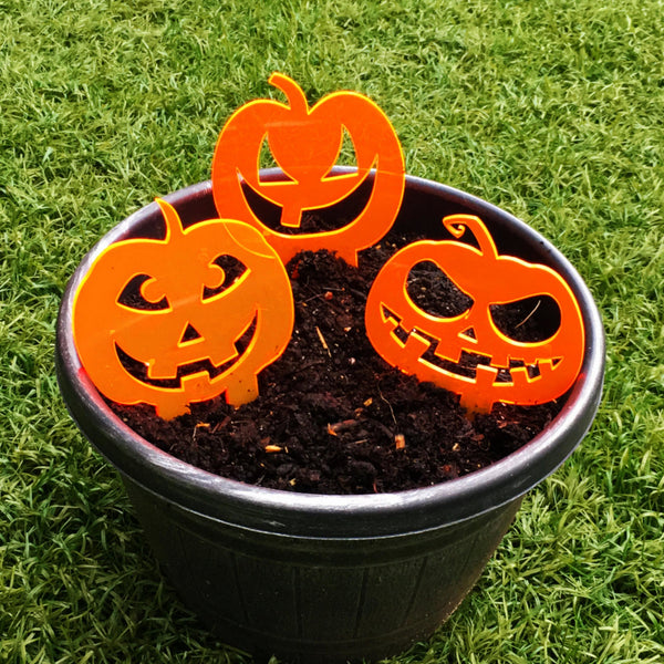 Garden Décor Ornament Stakes Set of 3 'Halloween Pumpkins'-0