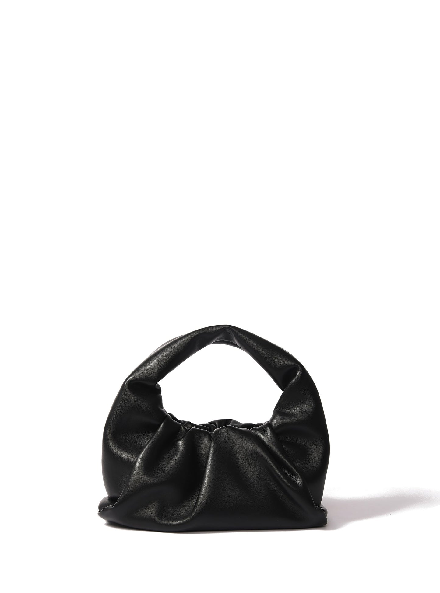 Marshmallow Croissant Bag in Soft Leather, Black by Bob Oré-0