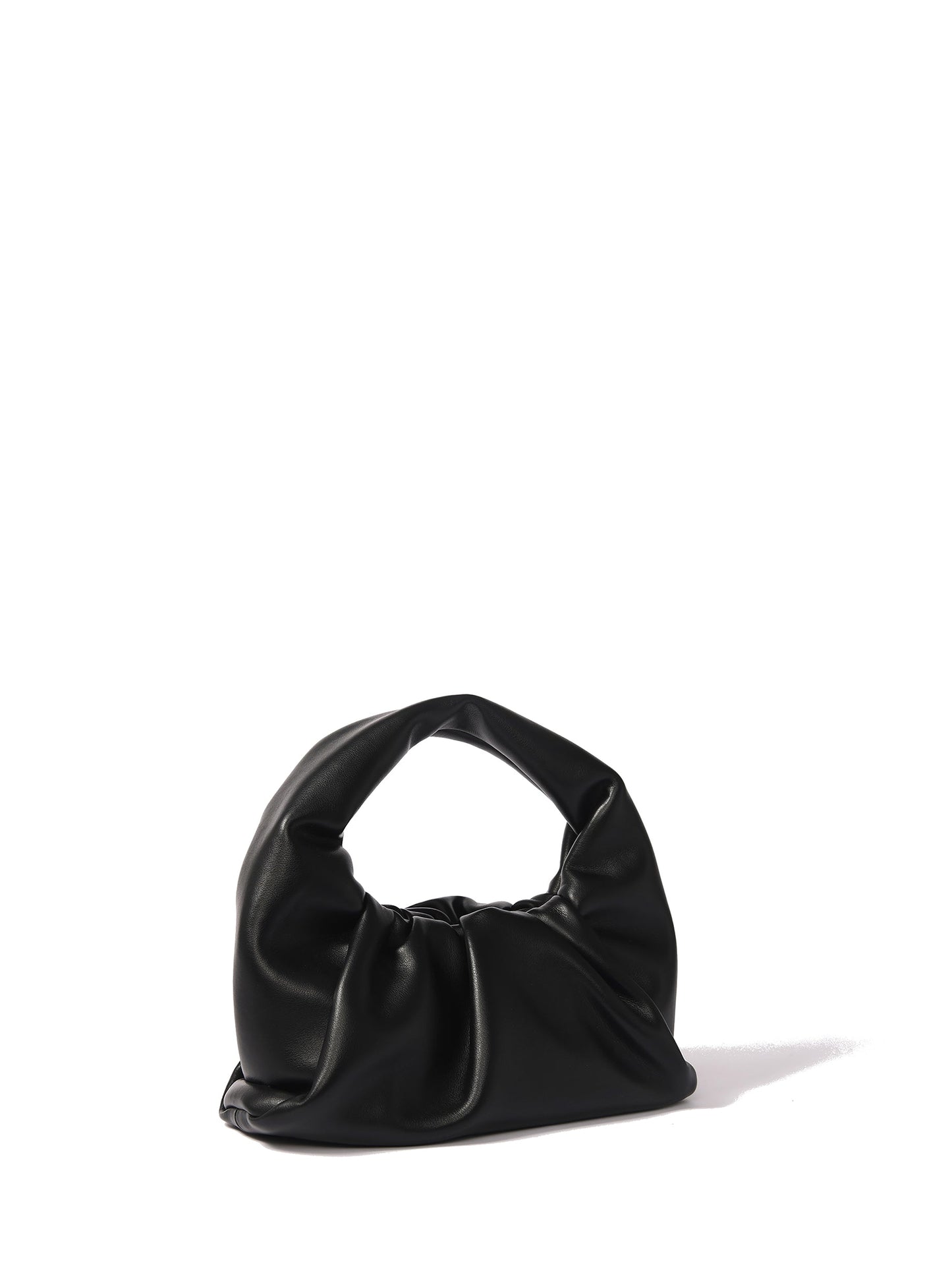 Marshmallow Croissant Bag in Soft Leather, Black by Bob Oré-3