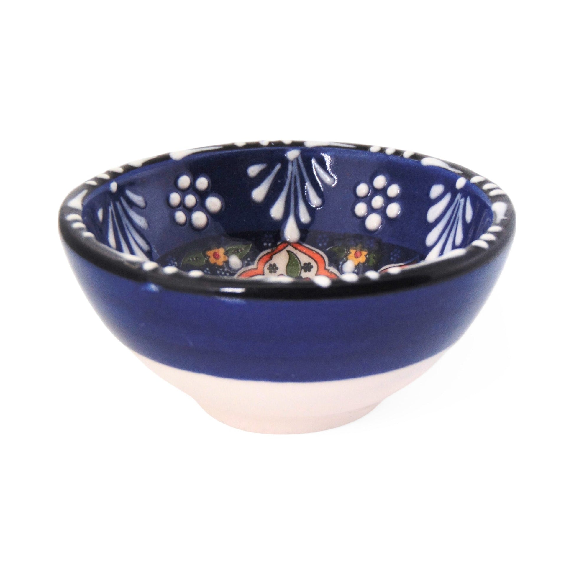 Handmade Ceramic Bowl Mexican Navy 8cm-2