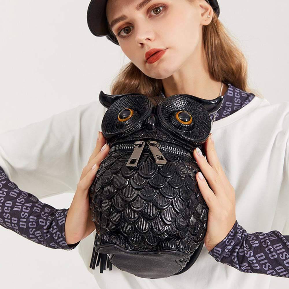 3D  Owl Handle Shoulder Messenger Cross body Backpack-4