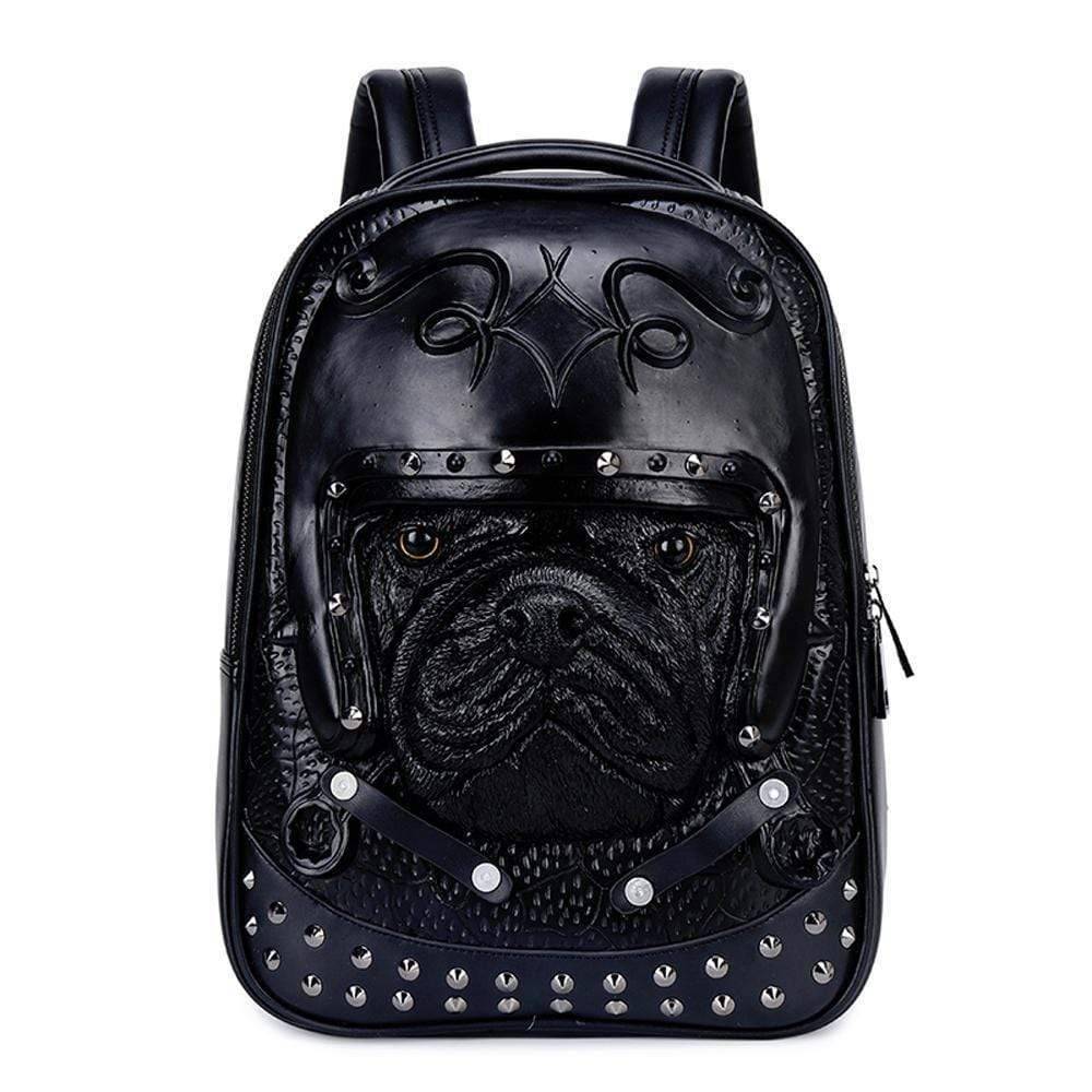 3D Backpack 3D Sha Pei Dog With Helmet Studded Backpack,14 Inch Lightweight Computer Rucksack-4