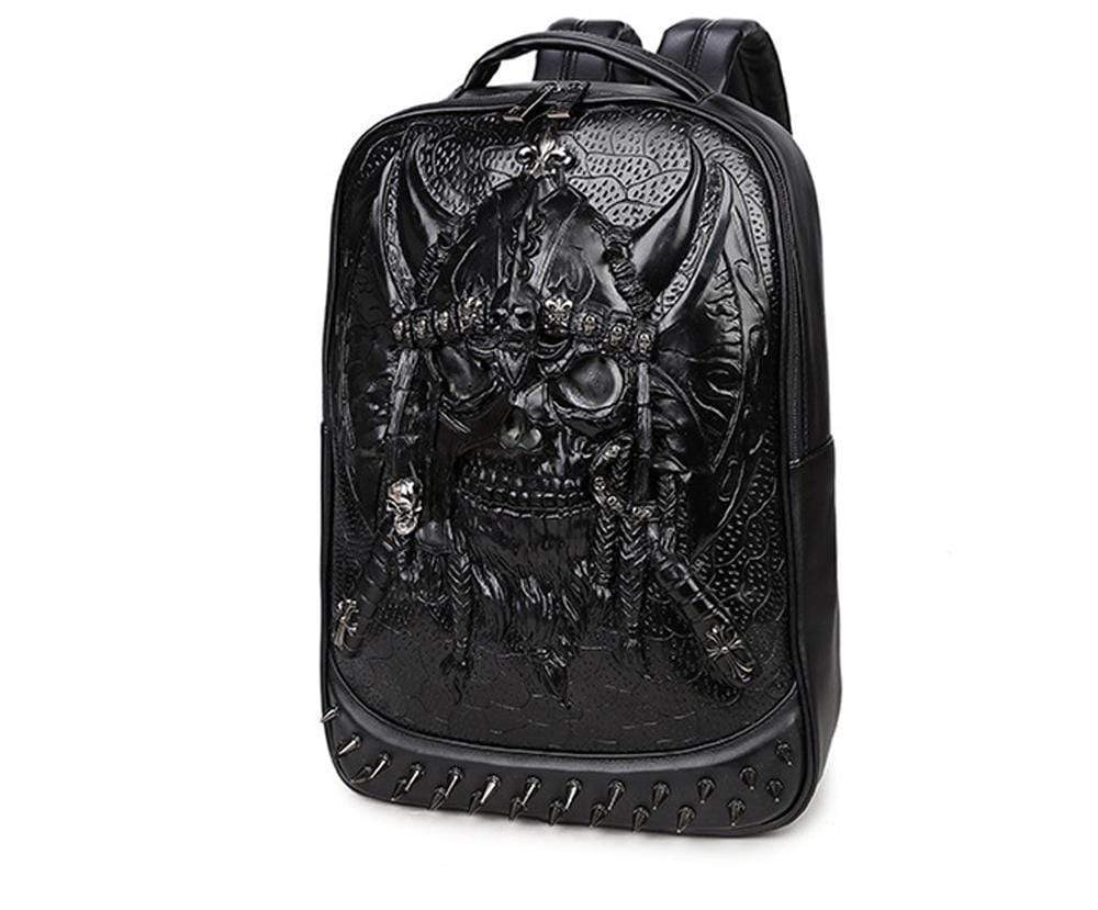 Halloween Backpack Punk Rivets Waterproof 3D Ghost Skull Crown Laptop Computer Knapsack-3