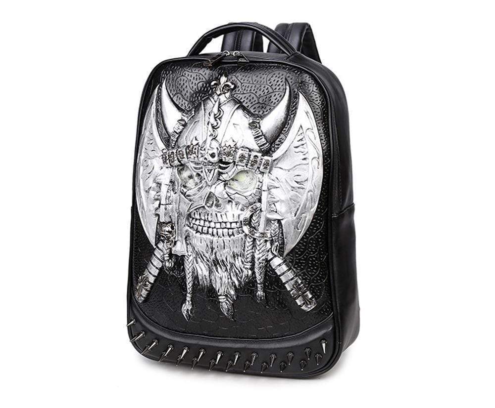 Halloween Backpack Punk Rivets Waterproof 3D Ghost Skull Crown Laptop Computer Knapsack-2