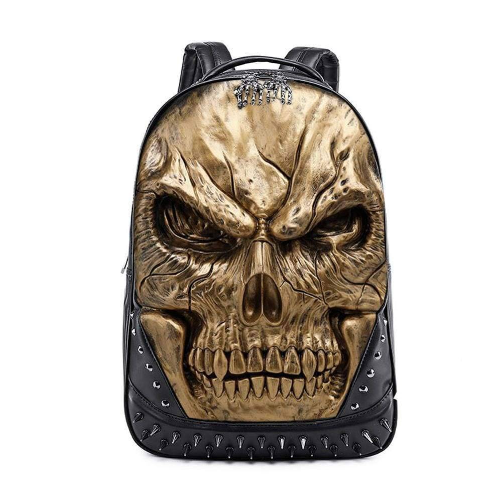 3D Backpack Large Skull Face  Backpack, Rivet Rucksack ,Leisure Backpack Bags-1