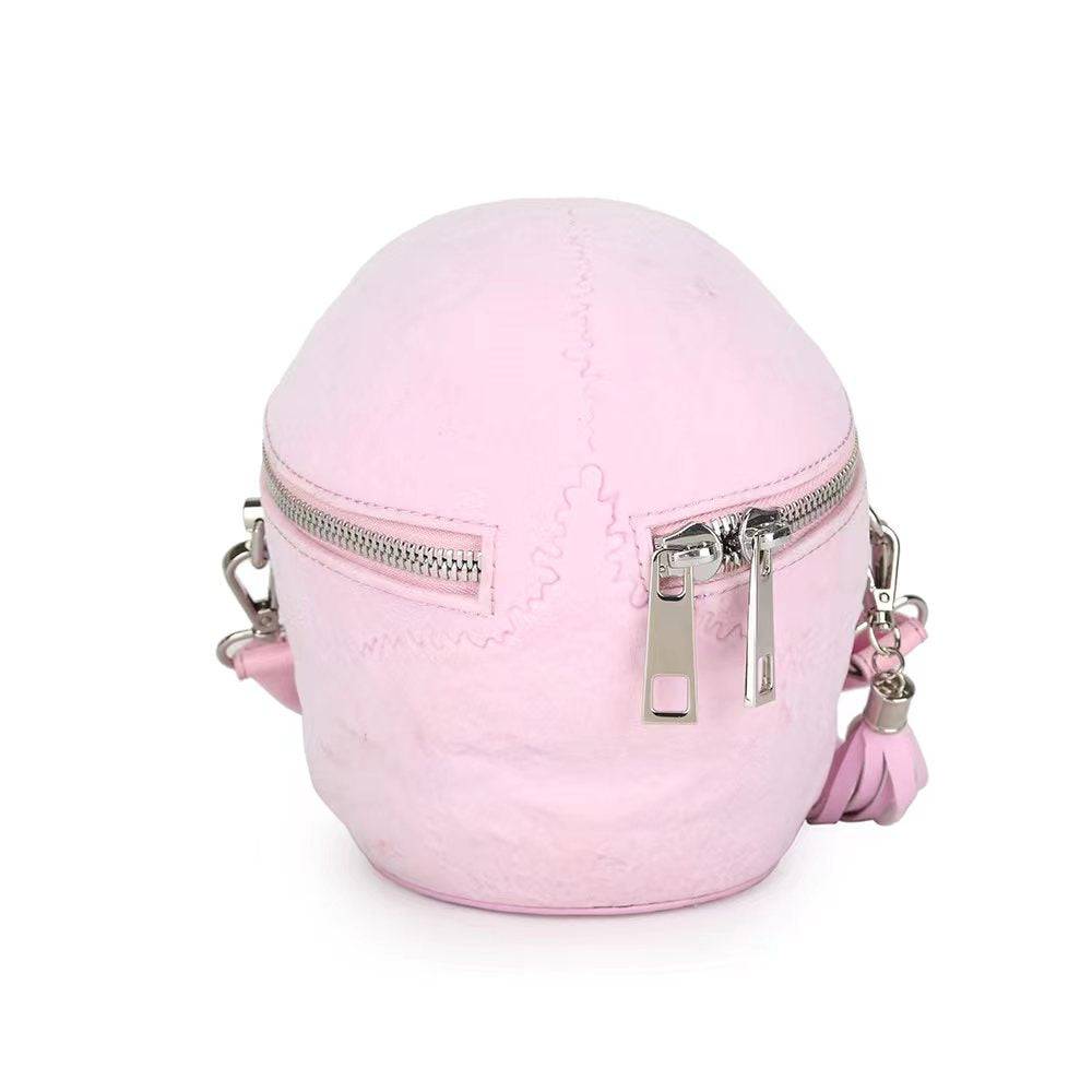 3D Bags Skull Cross Body Shoulder Bag Mini Handle Handbags Pink Suede-2