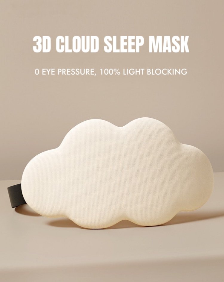 3D Contoured Puffy Cute Could Sleep Eye Mask - Ultra Lightproof and Comfortable-0