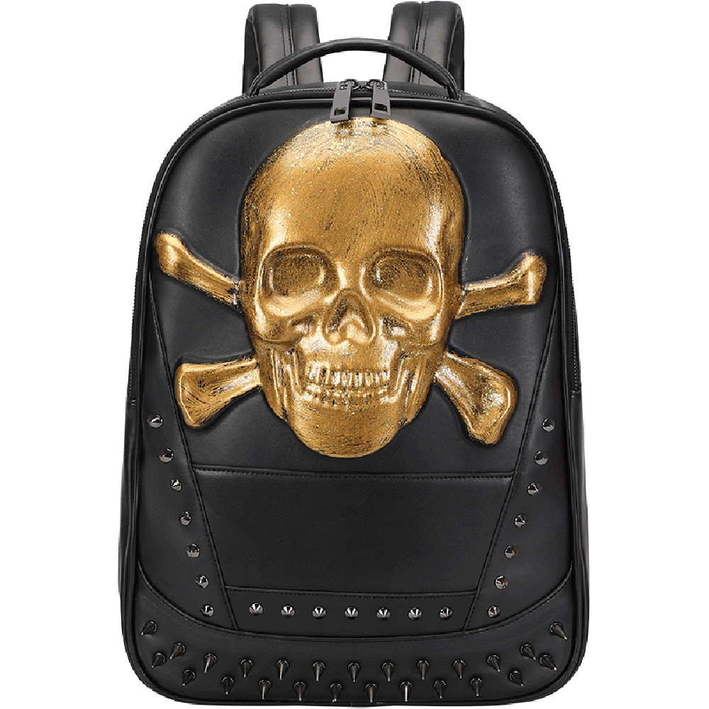 3D Skull Backpack, 3D Smile Pirate Skull And Crossbones-1