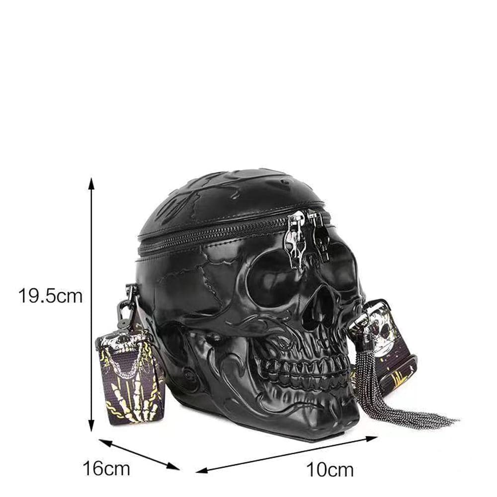 3D Bags Skull Messenger Shoulder Handbag Small Black-4