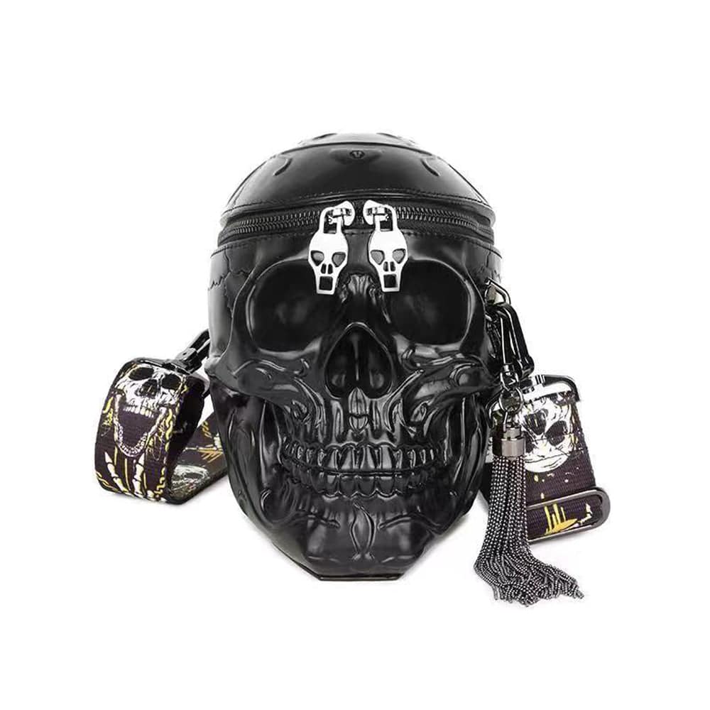 3D Bags Skull Messenger Shoulder Handbag Small Black-0