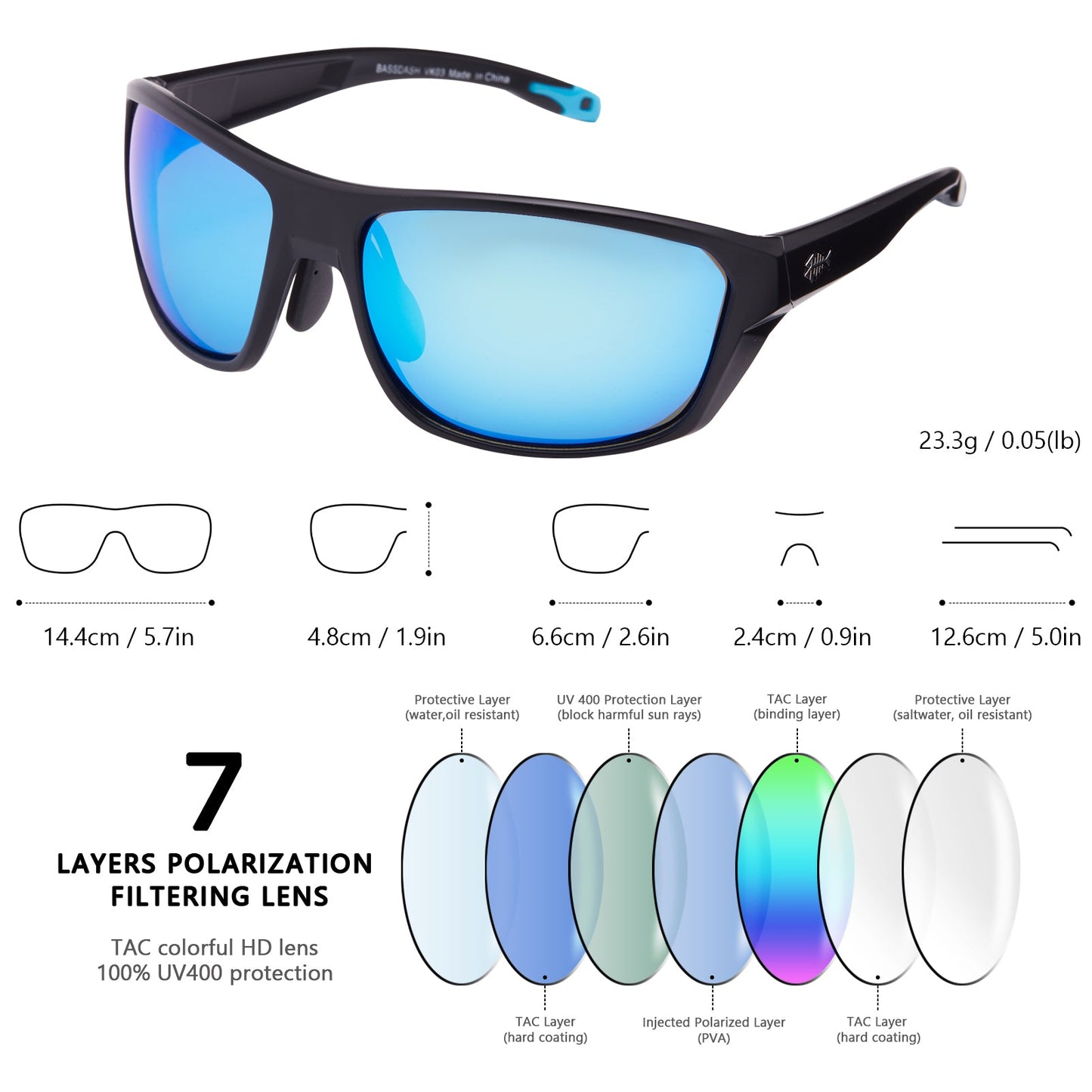 Unisex V03 Polarized Fishing Sunglasses UV400-2