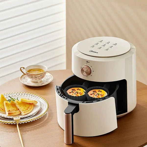4-6 reusable silicone air fryer liners & baking cups – non-stick kitchen tools for eggs, cakes, meatballs. - Memoriex 