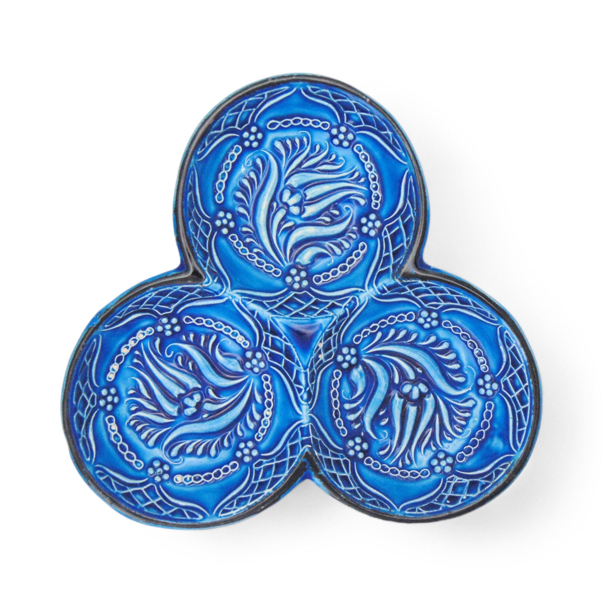 3-in-1 Circles, Blue Snack and Dip Bowl, Divided Servings-3