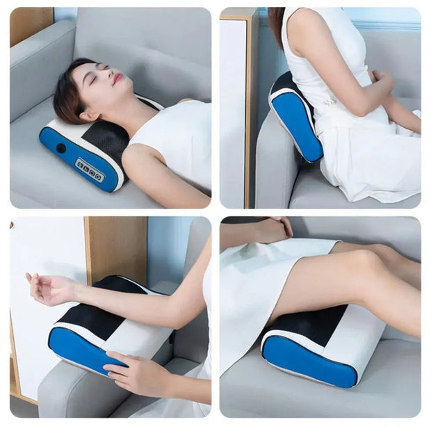 4 Key Smart Cervical Neck Shoulder Electric Waist Back Shiatsu Massage Pillow Heated Car Seat Massage Neck and Shoulder Massager - Memoriex 