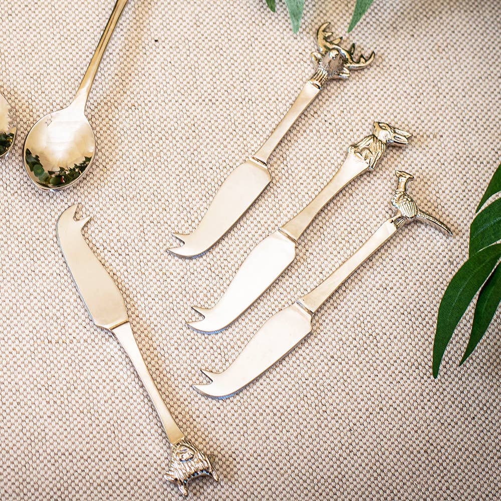 4 Mini Cheese Knives - Country Animals-1