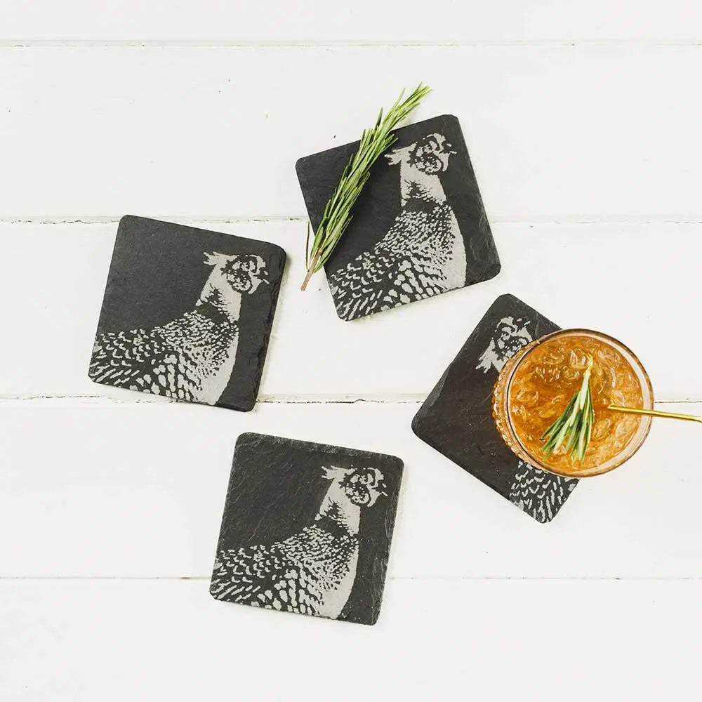 4 Pheasant Slate Coasters-1