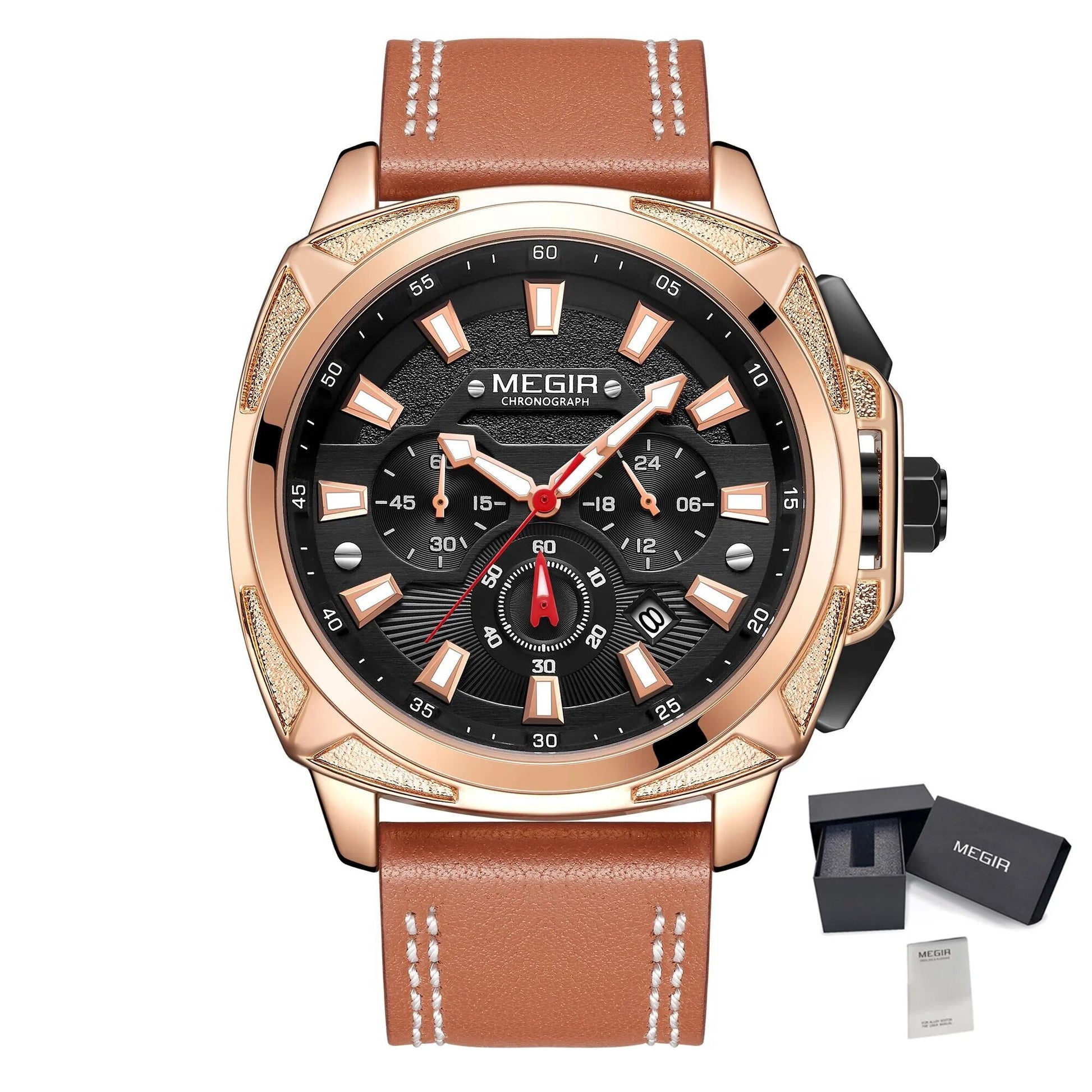 MEGIR Relogio Masculino Watches Men Fashion Leather Band Sports Military Watches Luxury Quartz Business Wristwatch Reloj Hombre-12