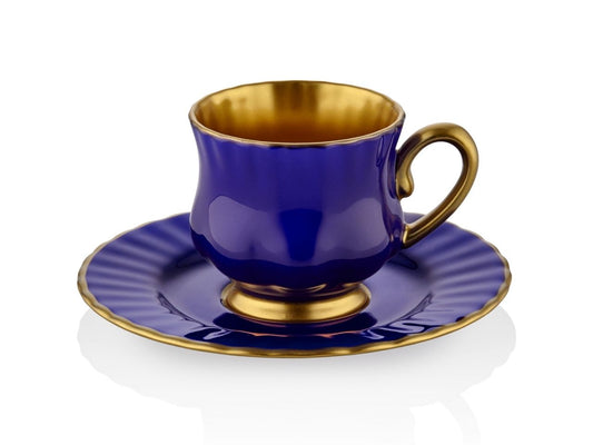 Sophia Coffee Cup and Saucer - Divan Cobalt-0