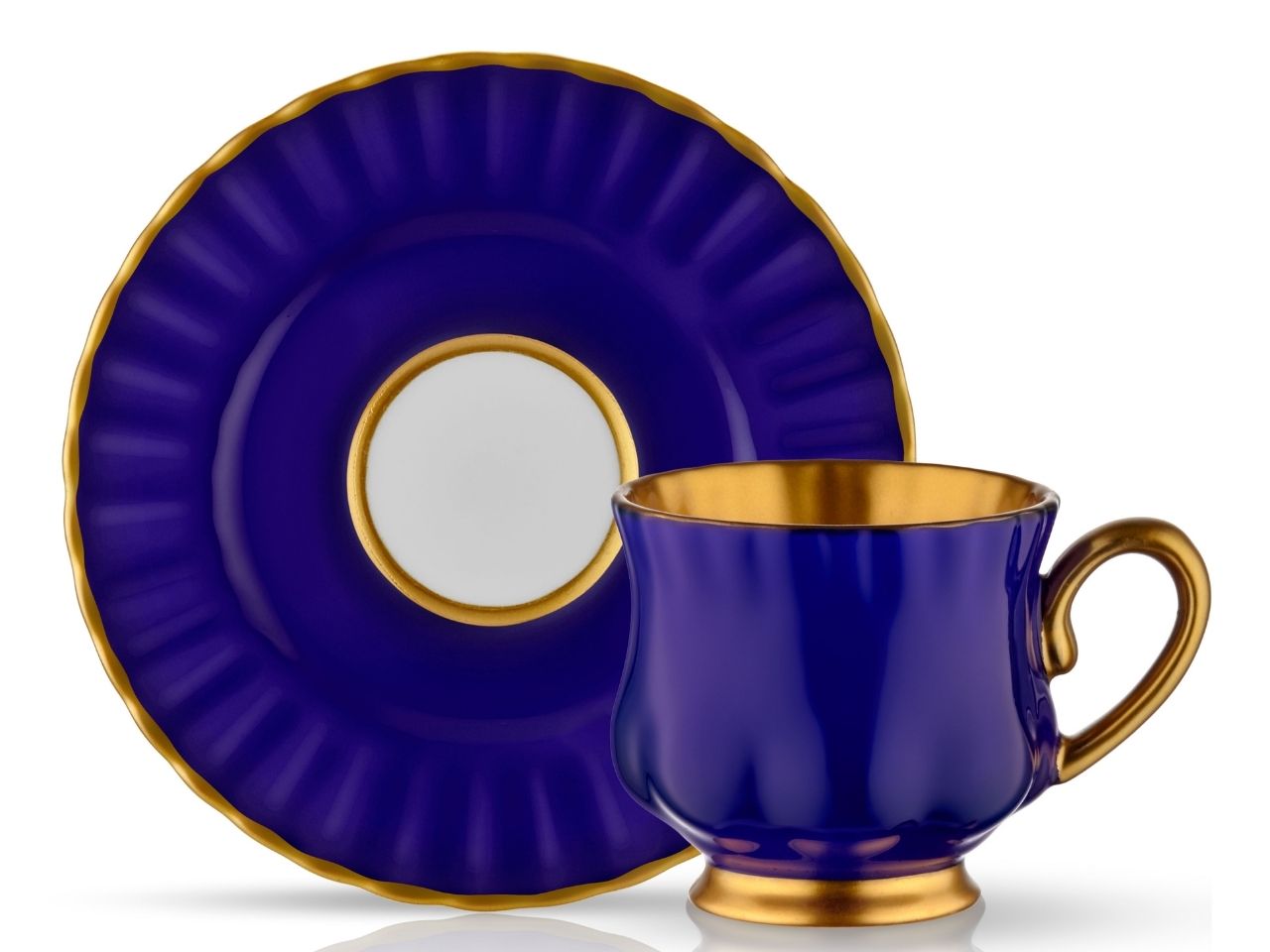 Sophia Coffee Cup and Saucer - Divan Cobalt-1