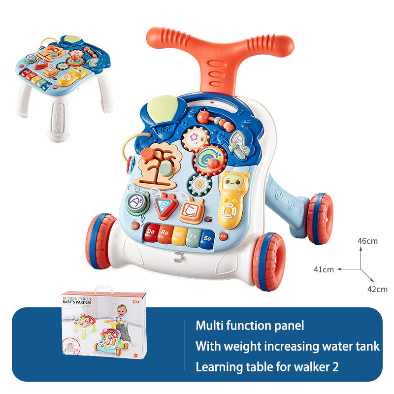 Baby Hand Push Toddler Toys Children's Music Glide Baby Anti-Rollover Multifunctional Walker - Memoriex 