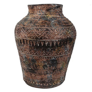40cm x 32cm Aztec Large Composite Textured Vase Composite Plant Pot - Memoriex 
