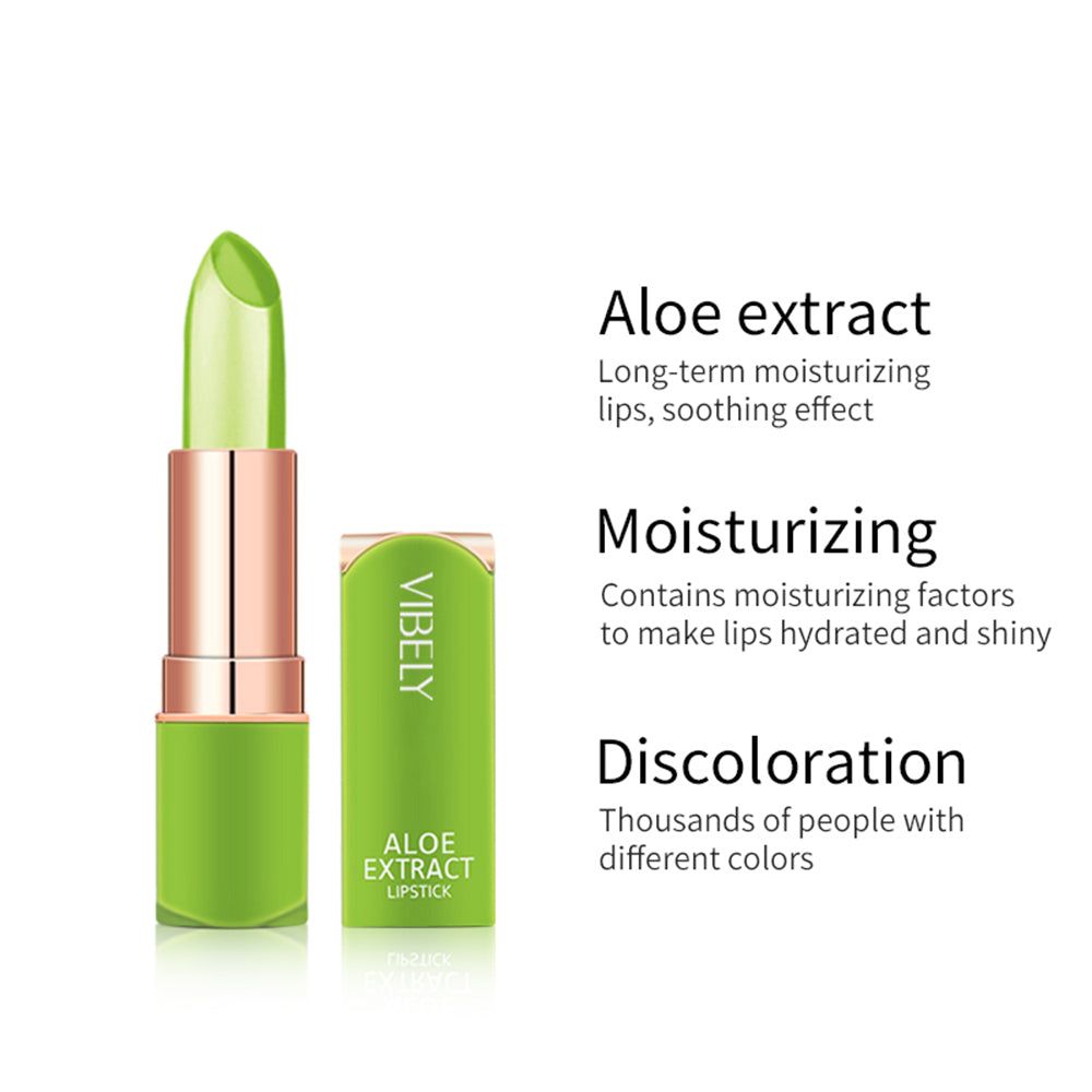 VIBELY Aloe Vera Moisturizing Moisturizing Warm Color Jelly Lipstick Lip Gloss Lip Care Lip Care Lip Balm Makeup - Memoriex 