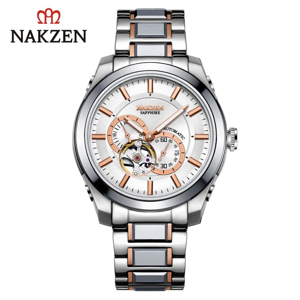 NAKZEN Men Automatic Watch Miyota 82S7 Sapphire Luxury Mechanical Wristwatch Stainless Steel Waterproof Watch Clock relogio masc-6