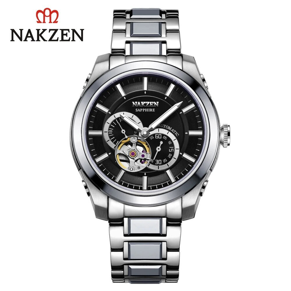 NAKZEN Men Automatic Watch Miyota 82S7 Sapphire Luxury Mechanical Wristwatch Stainless Steel Waterproof Watch Clock relogio masc-9