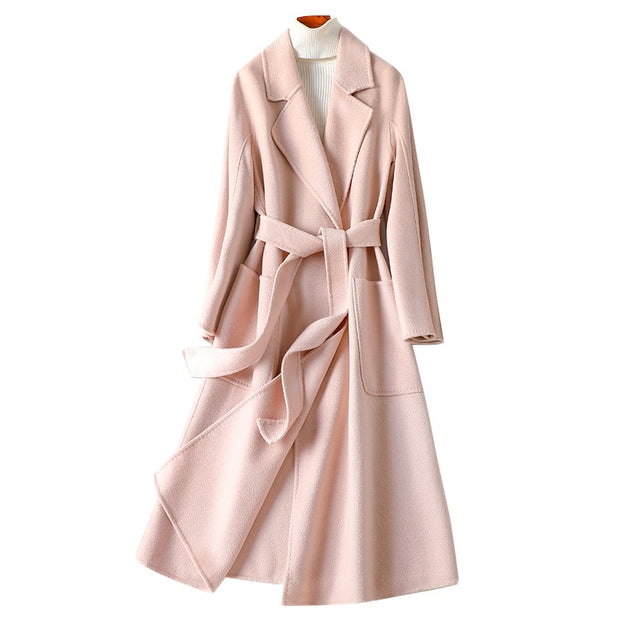 Cashmere Woollen Long coat | Fur Jackets Ladies | Trench coats - Memoriex