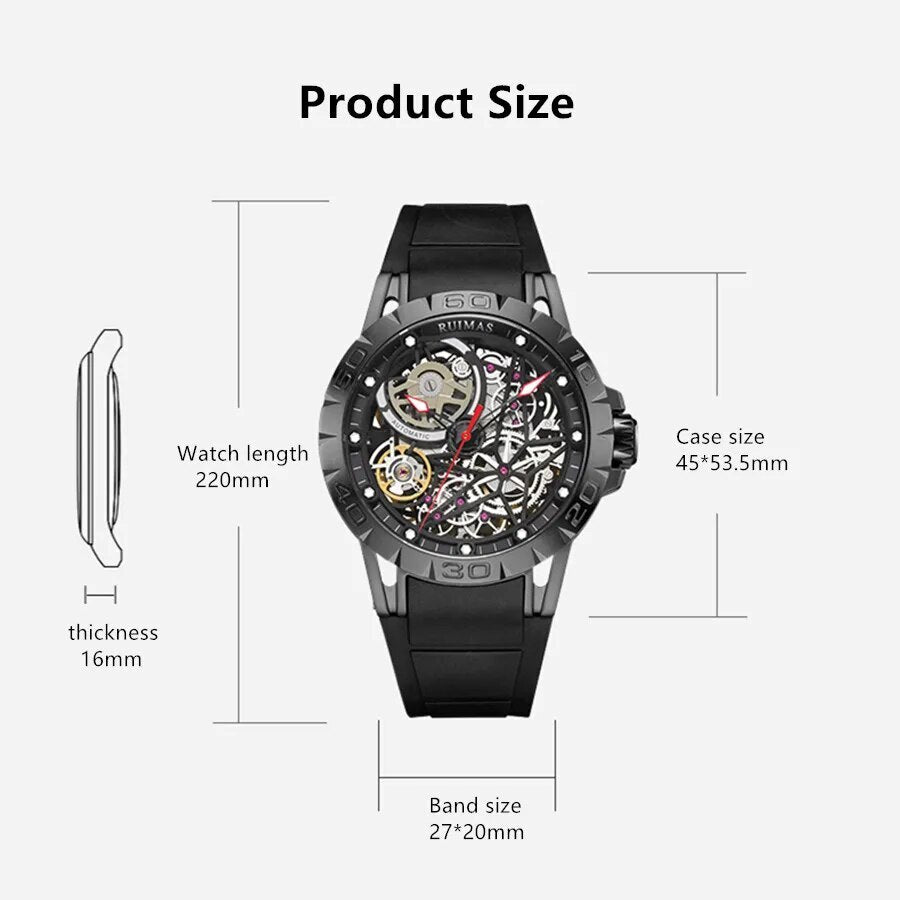 RUIMAS Mechanical Watches for Men Top Brand Luxury Military Clock Wristwatch ​Waterproof Sport Watch Relogios Masculino 6778-2