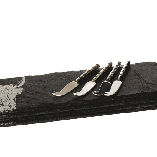 Highland Cow Mini Slate Cheese Board & Knife Sets-0